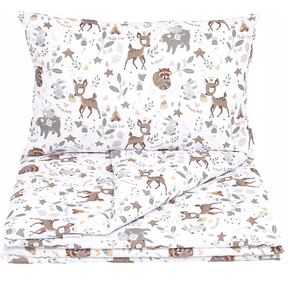 Komplet pościeli bawełnianej 120x90 cm Sarenki AL