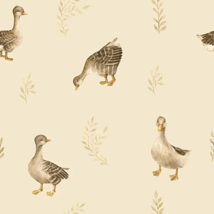 Tapeta Country ducks on beige