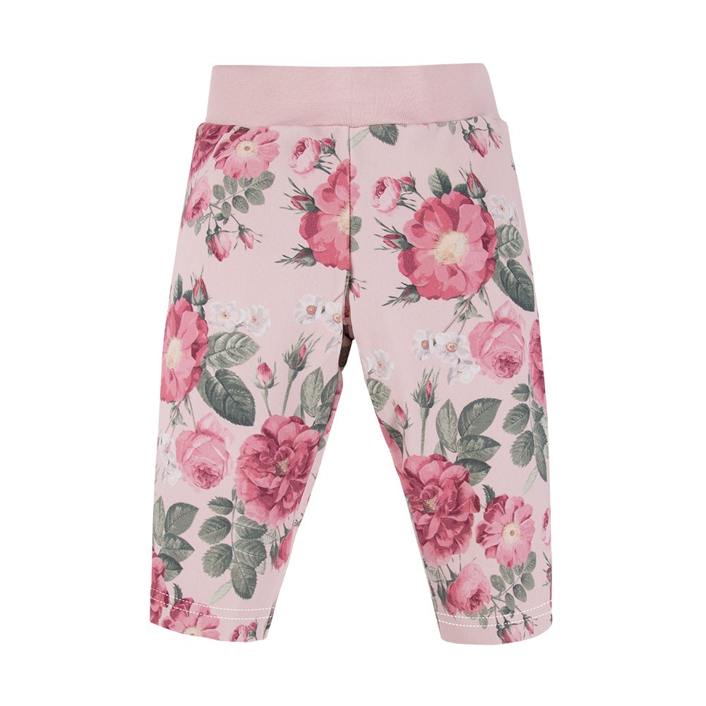 Leginsy dziecięce różowe w kwiaty EV