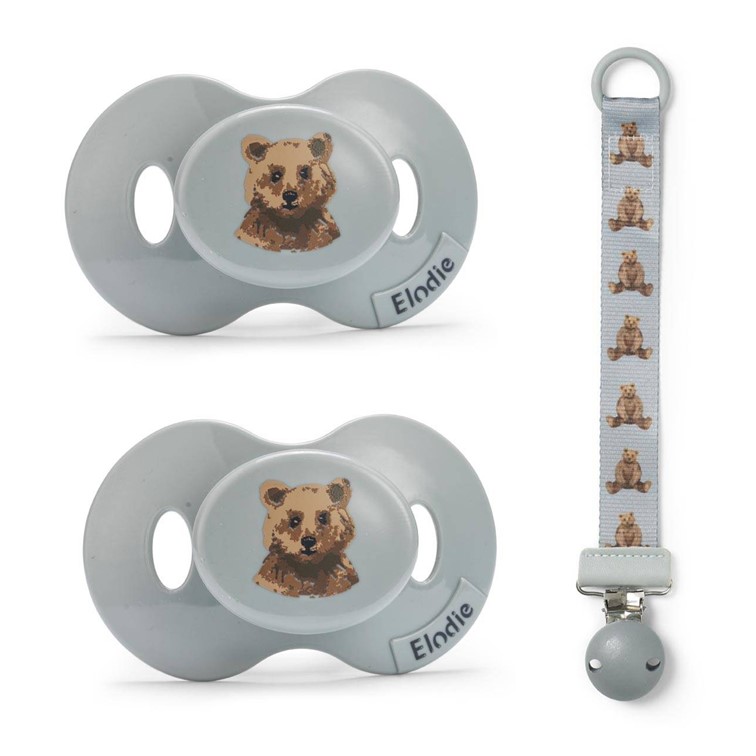 Elodie Details zestaw 2 smoczków Billy the Bear + zawieszka SC