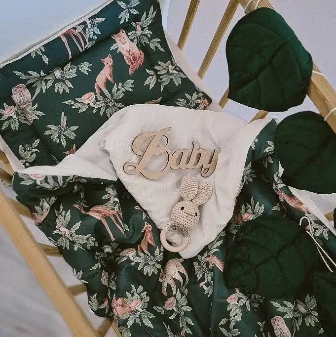 Koc+ poduszka Las i velvet beż 100x75