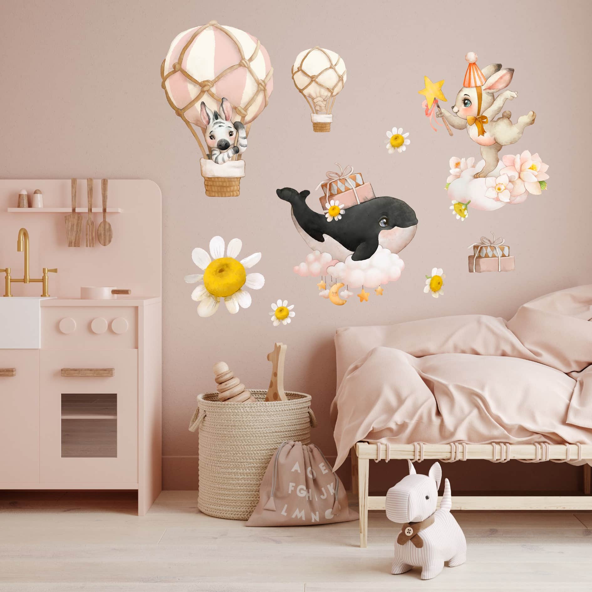 Zestaw naklejek ściennych Tiny World 100x100 cm