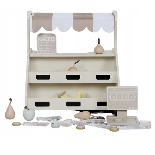 Drewniany stragan z akcesoriami + kasa AL