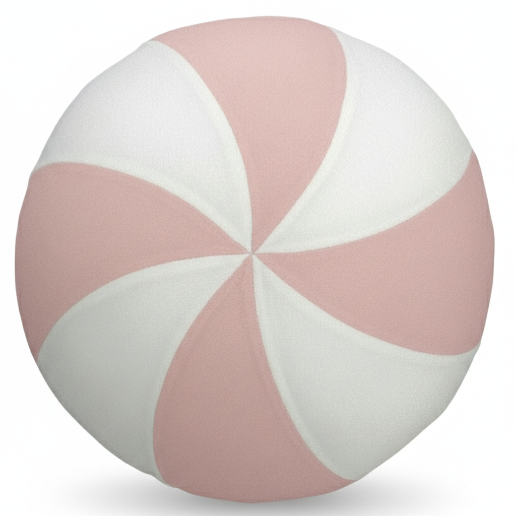 Dekoracyjna Okrągła poduszka świąteczna cukierek II różowy 30cm LU