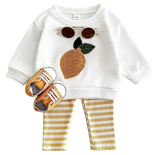 Dres niemowlęcy 2 częściowy Cytrynka i Żółte Paski SN