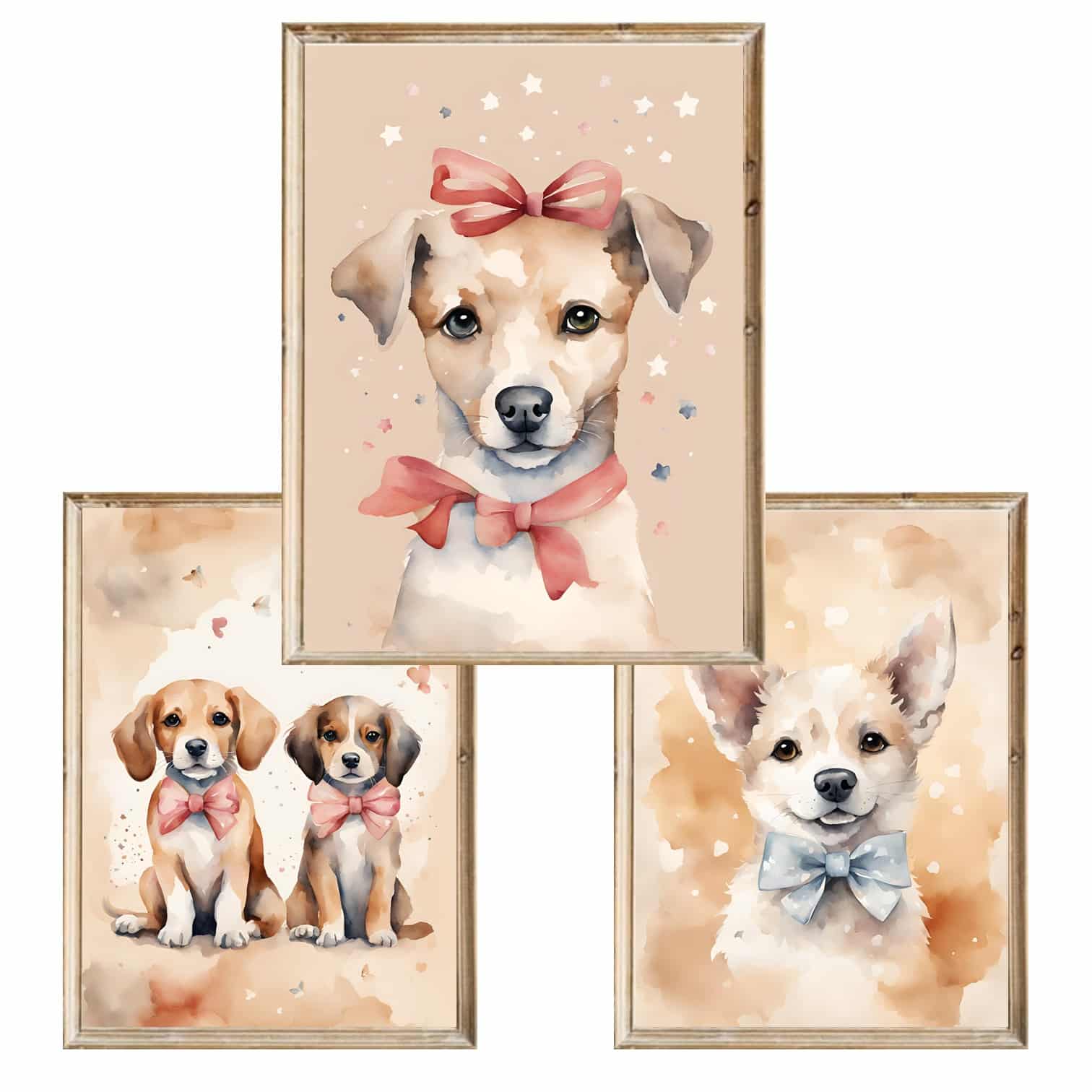 Zestaw trzech plakatów dla dzieci Pieski - A3