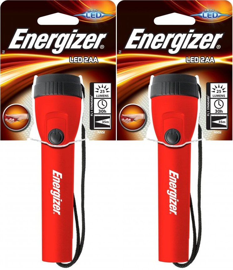 2x Latarka Energizer Plastic Led 2AA, czerwony