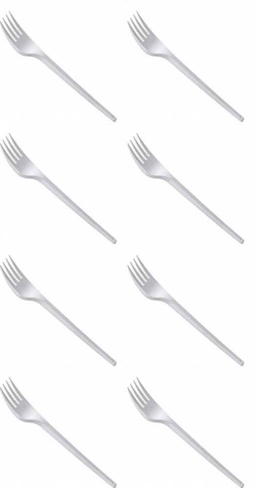 8x Widelce plastikowe, wielorazowe, 100 sztuk, biały