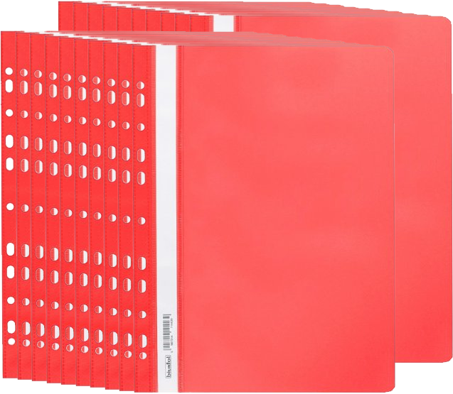 20x Skoroszyt plastikowy oczkowy Biurfol, miękki, A4, czerwony