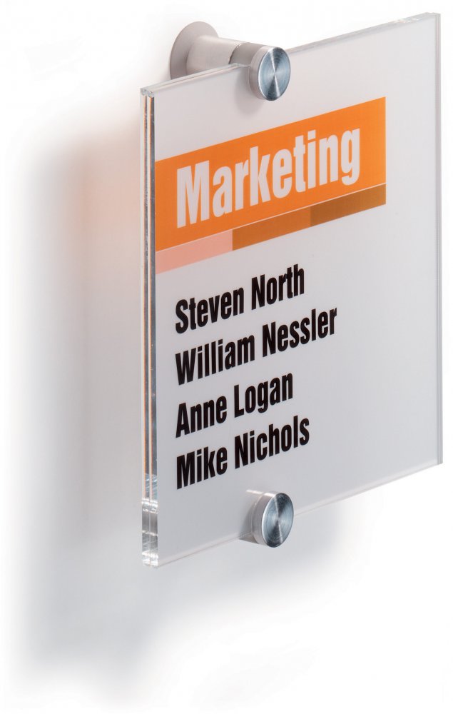 Tabliczka przydrzwiowa Durable Crystal Sign, pozioma, 148x148mm, przezroczysty