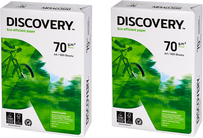 2x Papier ksero Discovery, A4, 70g/m2, 500 arkuszy, biały