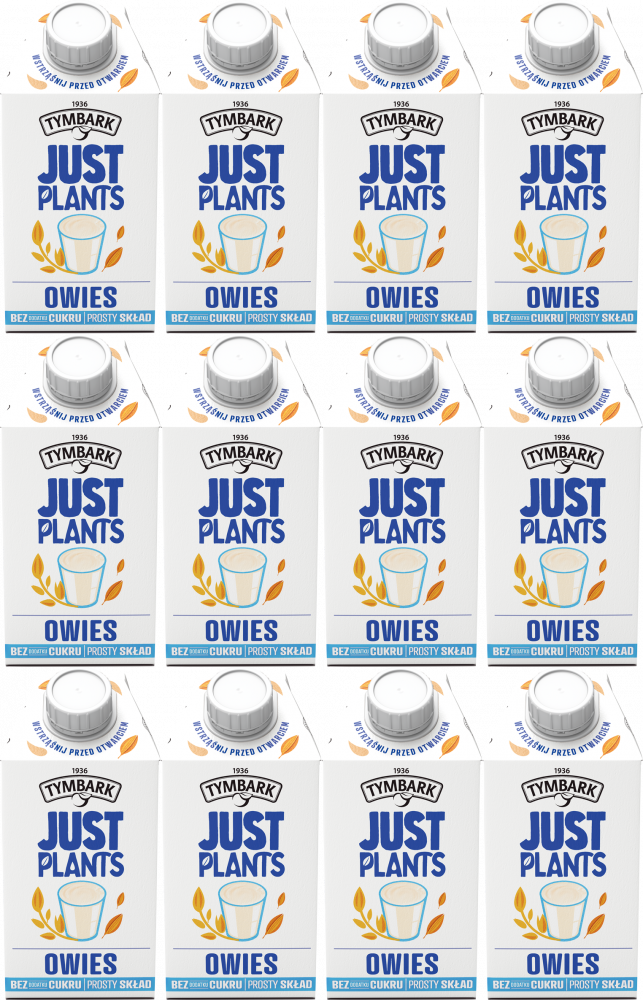 12x Napój owsiany Tymbark Just Plants, klasyczny, bez cukru, 0.5l