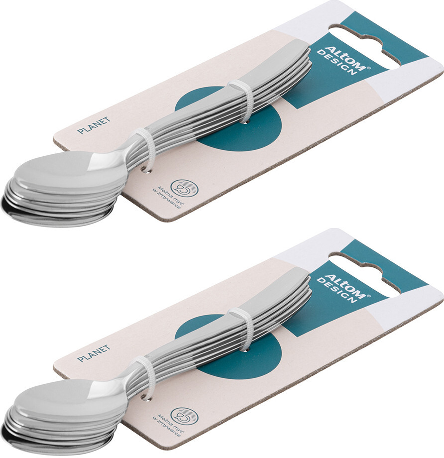 2x Łyżeczki do herbaty Altom Design Planet, 6 sztuk, srebrny