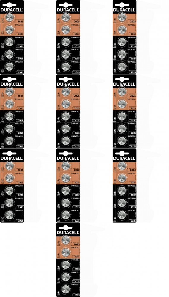 10x Bateria litowa Duracell, CR2025, 5 sztuk