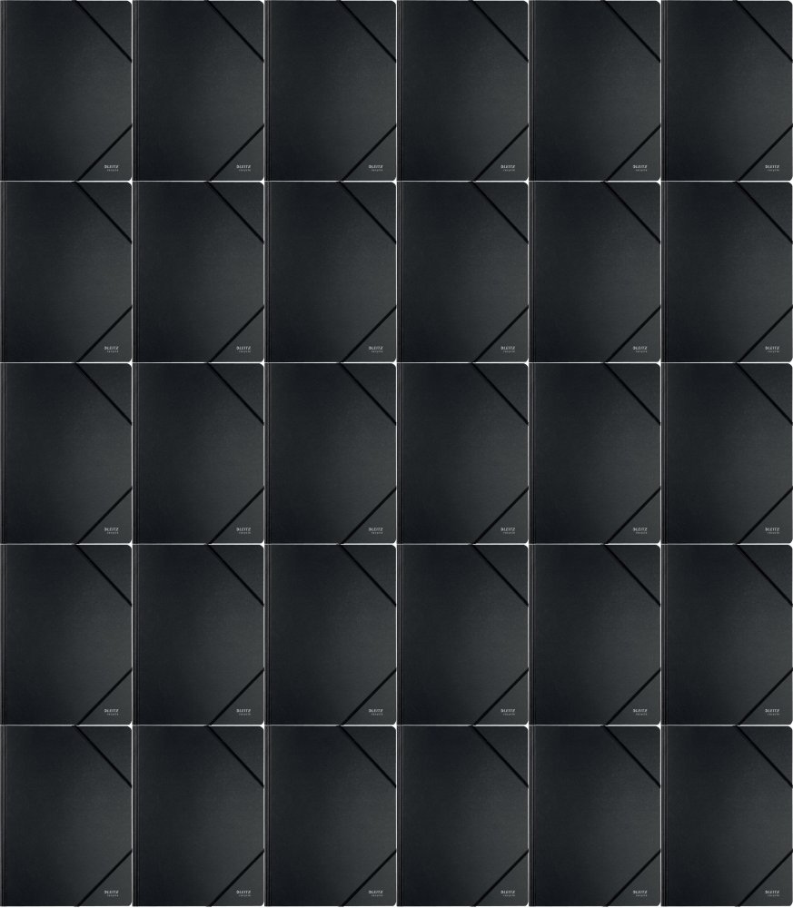 30x Teczka kartonowa z gumką Leitz Recycle, A4, 2mm, czarny