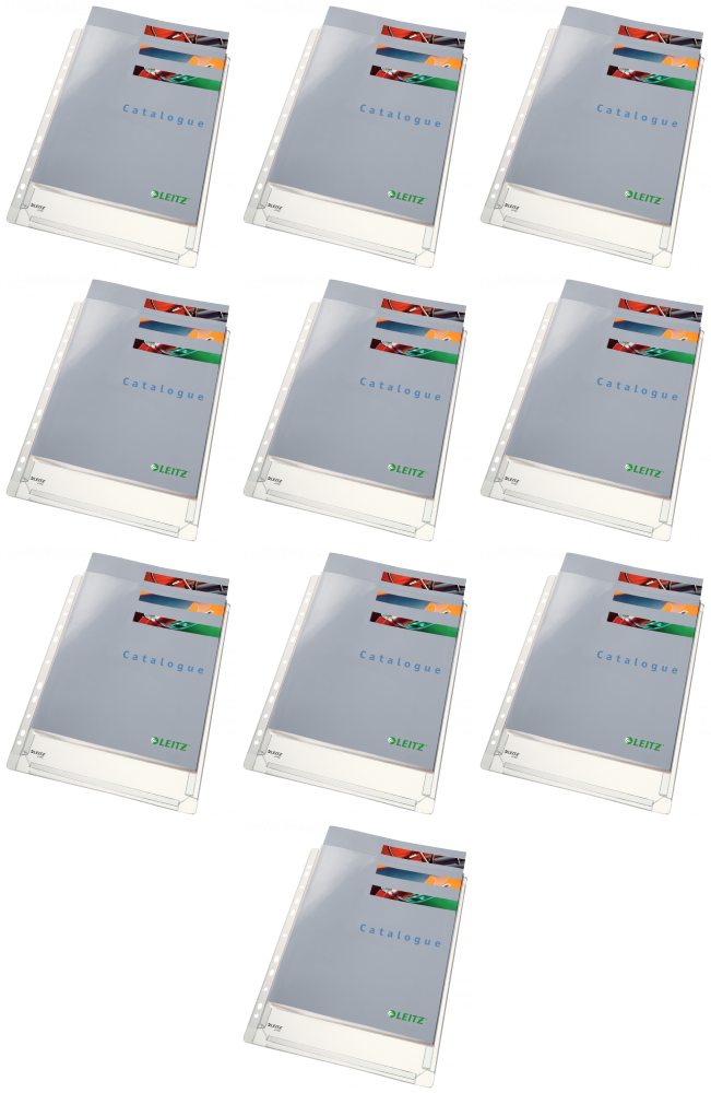 10x Koszulki groszkowe Leitz Premium, poszerzane, A4, 170μm, 10 sztuk, transparentny