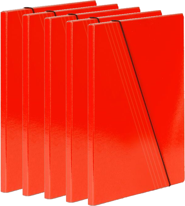 5x Teczka z gumką VauPe 1A, A4, czerwony