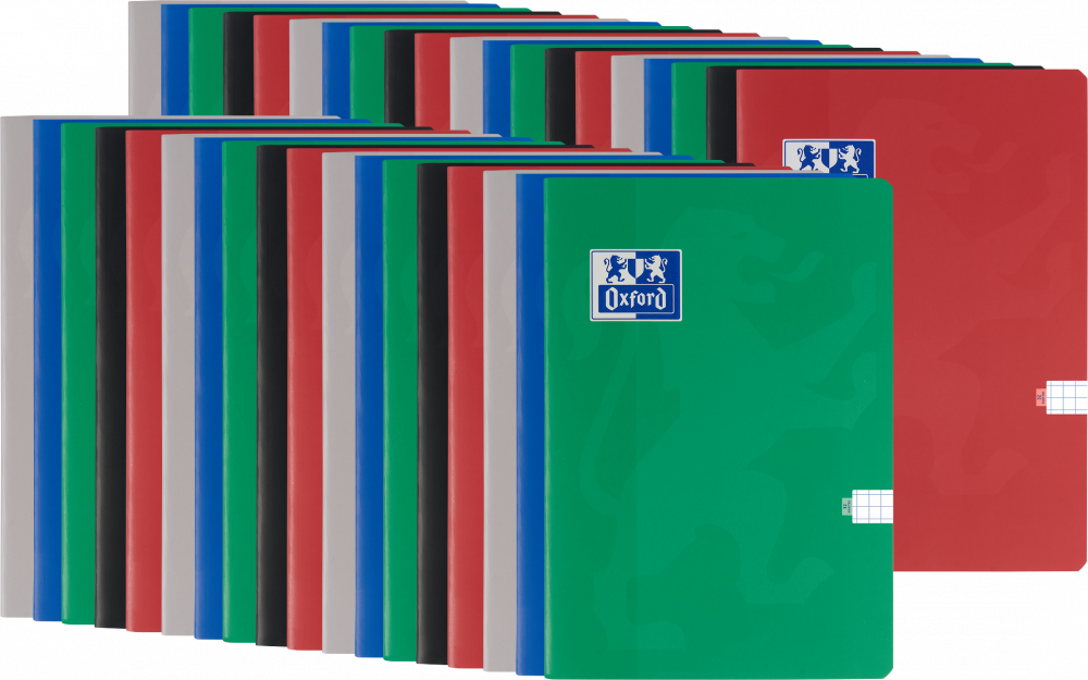 50x Zeszyt w kratkę Oxford Esse, A5, miękka oprawa, 32 kartki, mix kolorów