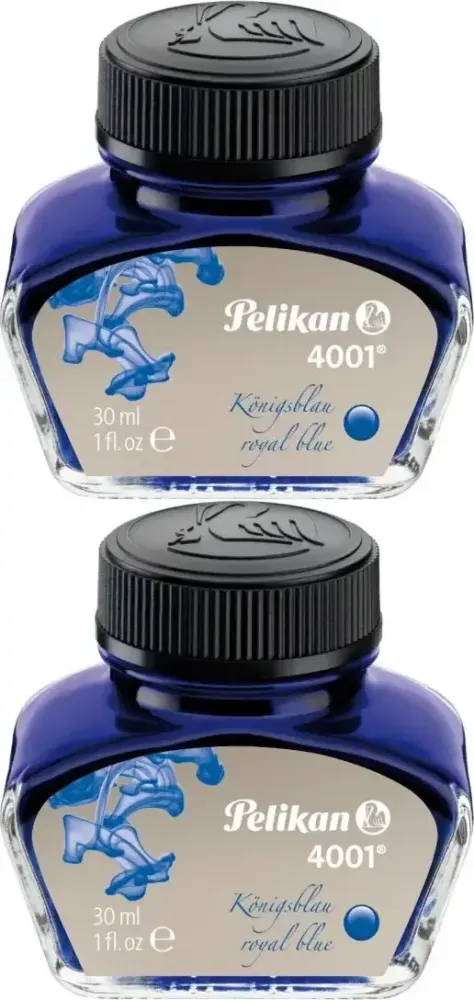 2x Atrament Pelikan 4001, 30ml, niebieski