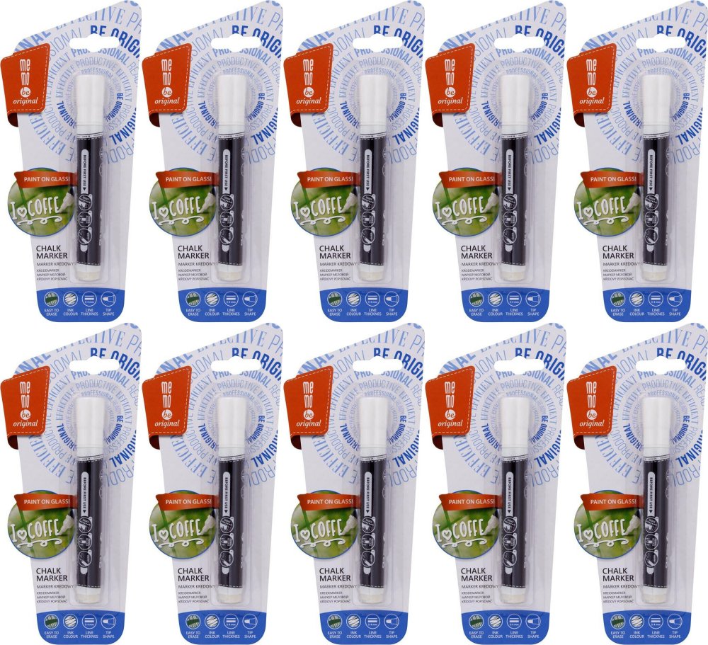 10x Marker kredowy MemoBe, okrągła, 2-3mm, biały
