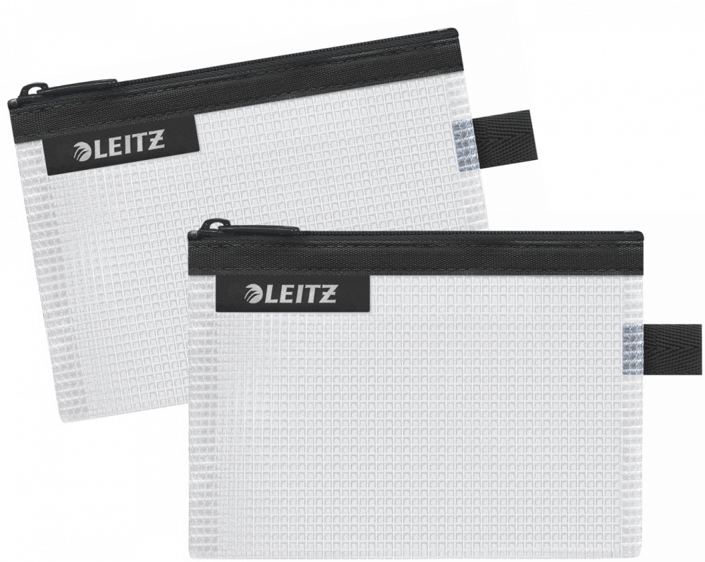 2x Koszulka/saszetka z suwakiem Leitz Wow, wodoodporna, rozmiar S, czarny