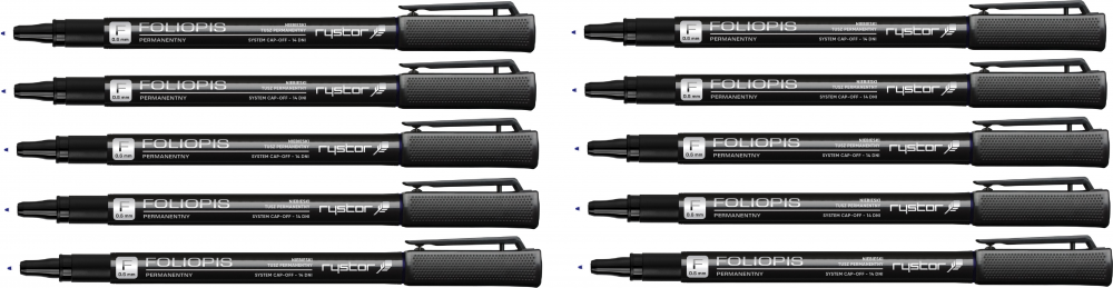 10x foliopis Rystor, FF, okrągła, 0.6mm, niebieski