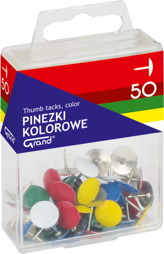 Pinezki Grand, 50 sztuk, mix kolorów