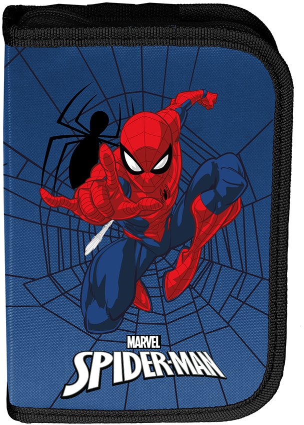 Piórnik szkolny Paso Spider-Man, 1-komorowy, z wyposażeniem