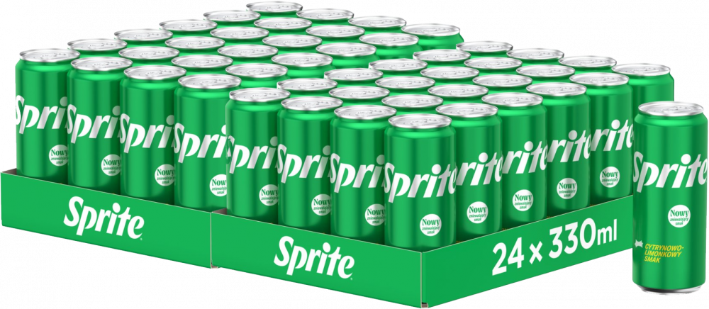 48x Napój gazowany Sprite, puszka Sleek, 0.33l