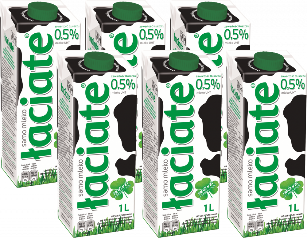 6x Mleko UHT Łaciate, 0.5%, 1l