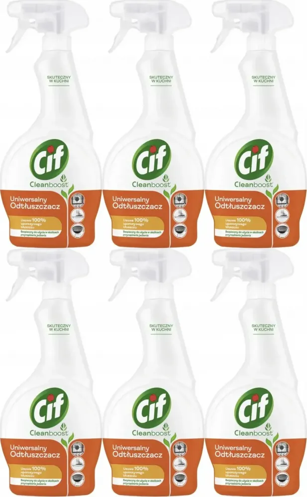 6x Uniwersalny odtłuszczacz Cif Cleanboost, 500ml
