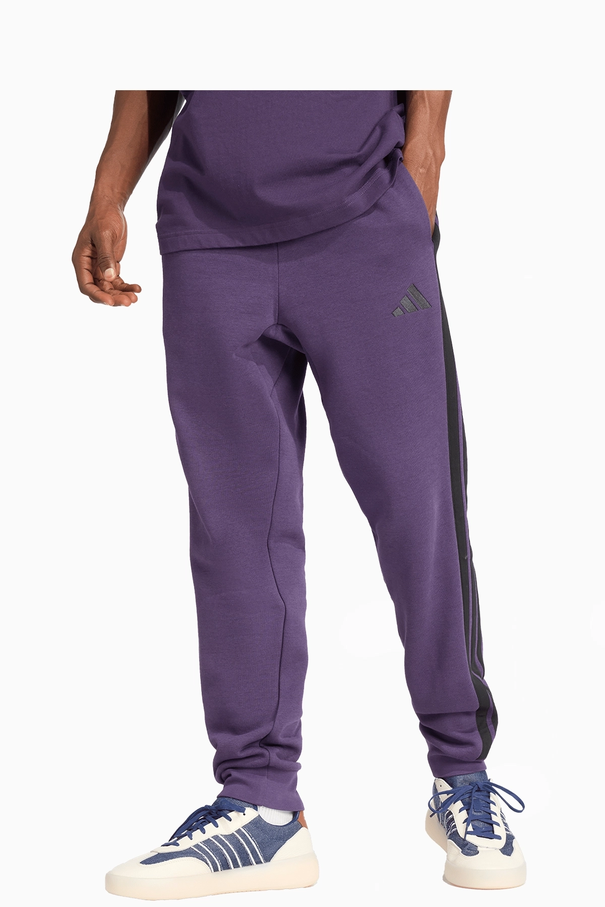 Spodnie adidas Essentials 3-Stripes Fleece - Fioletowy