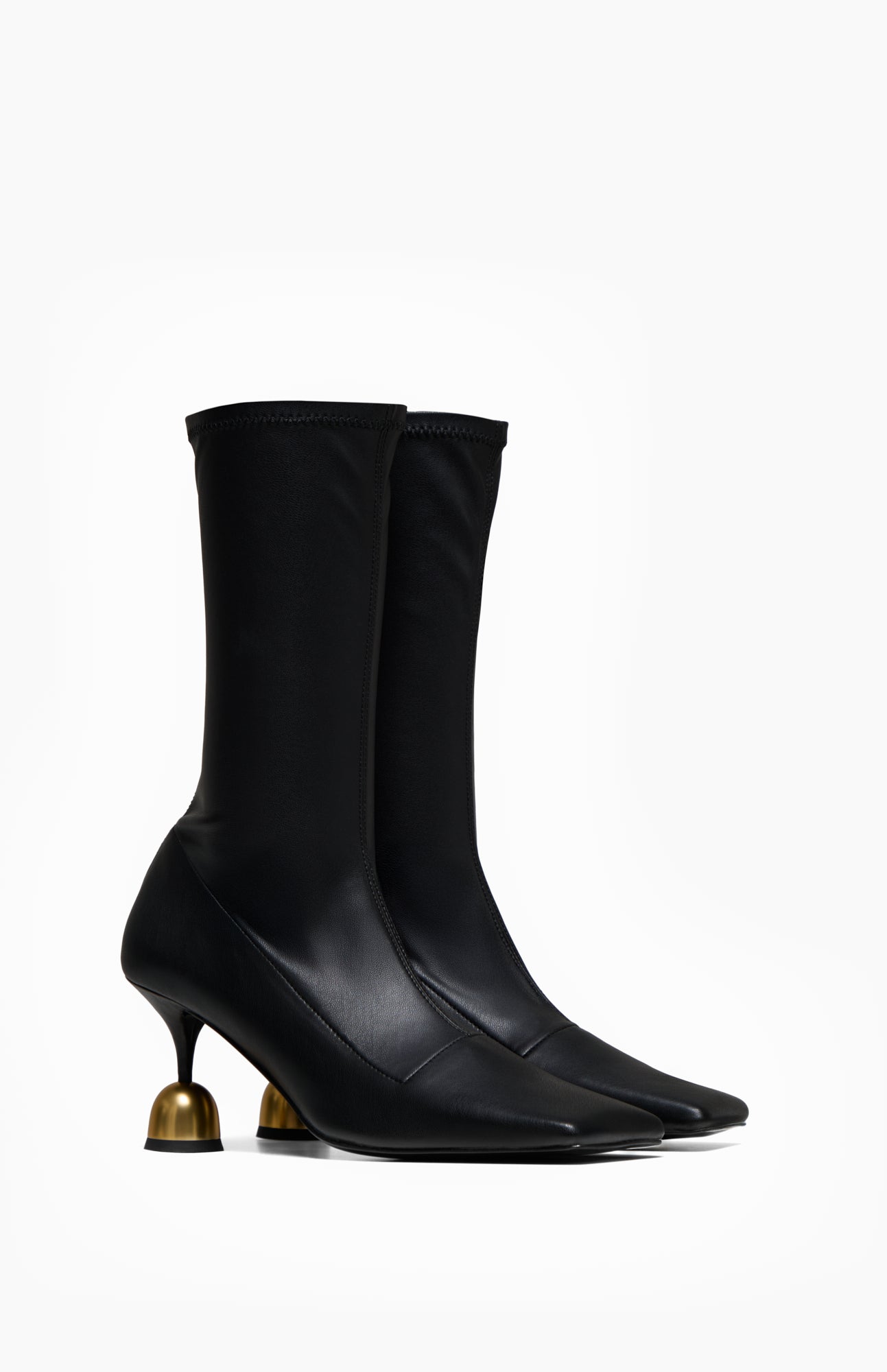 Czółenka na obcasie Skórzane botki damskie AMIRA DEEP BLACK 36 - Vanda Novak