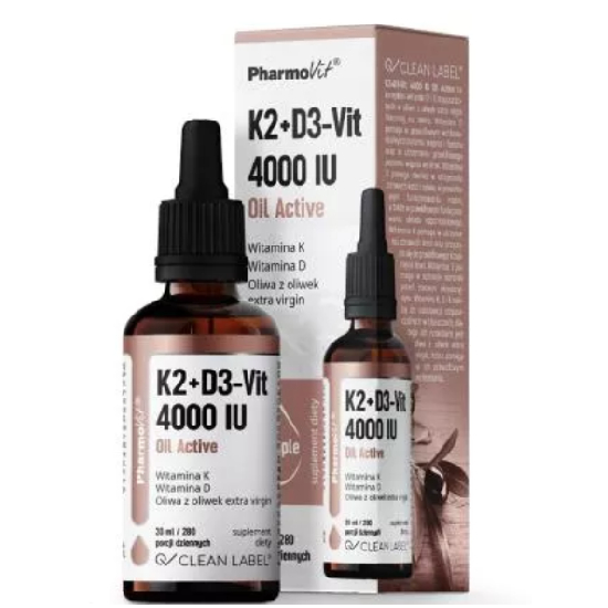 Pharmovit witamina k2+d3-vit 4000 iu oil active, krople, 30 ml