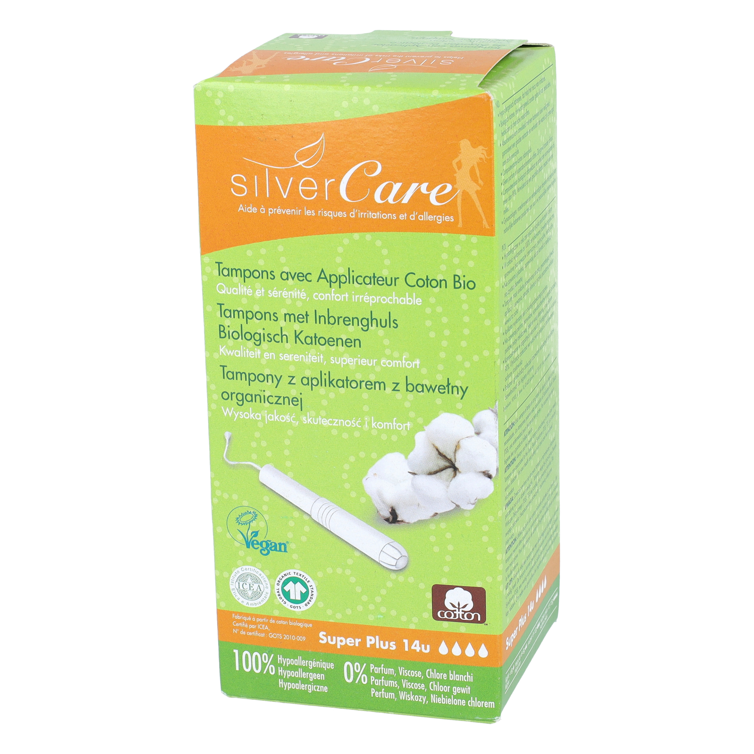 Masmi - tampony silver care super plus, z aplikatorem, 14 sztuk