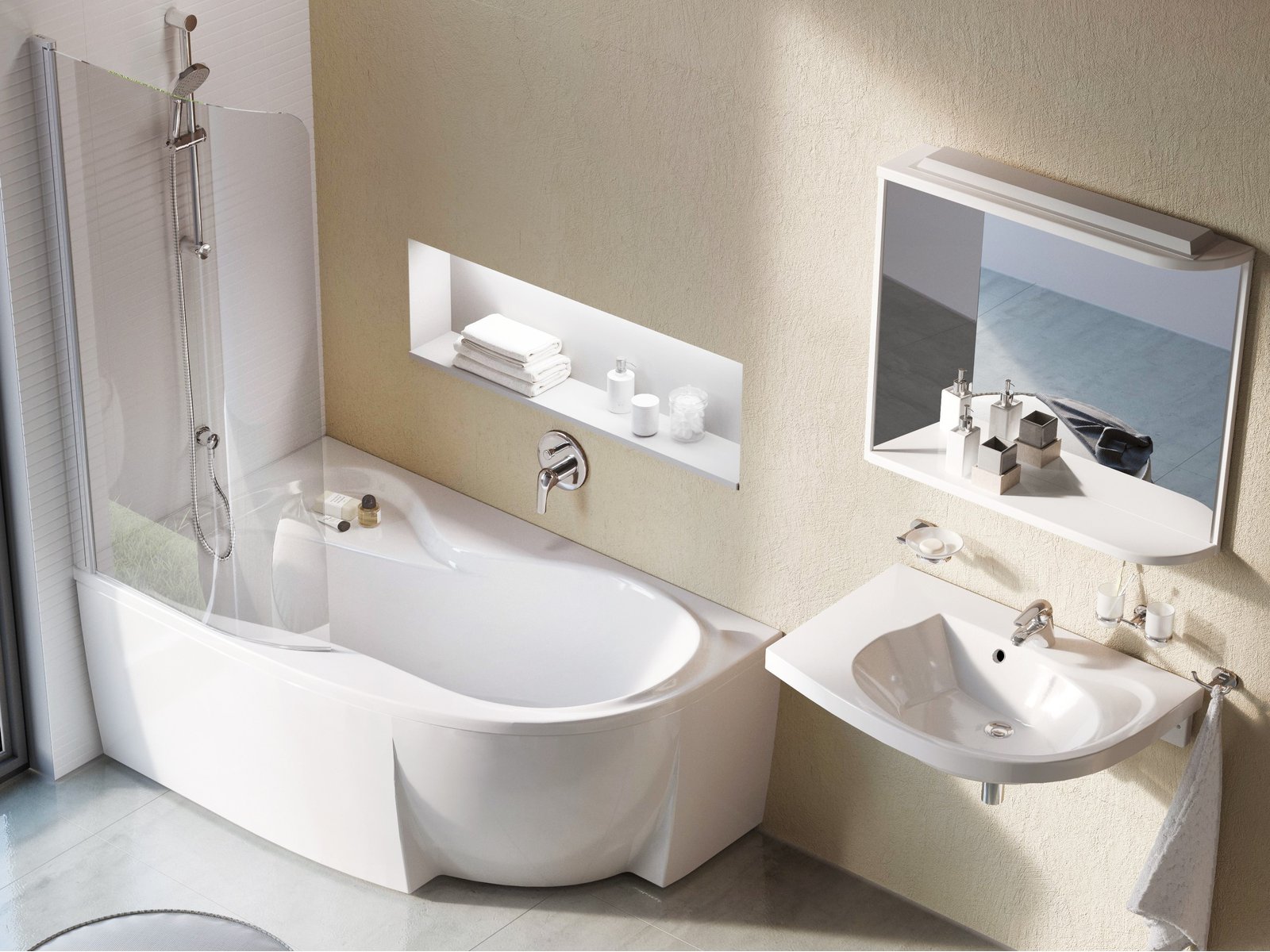 Ravak Rosa 95 wanna narożna 150x95 cm lewa biała C551000000