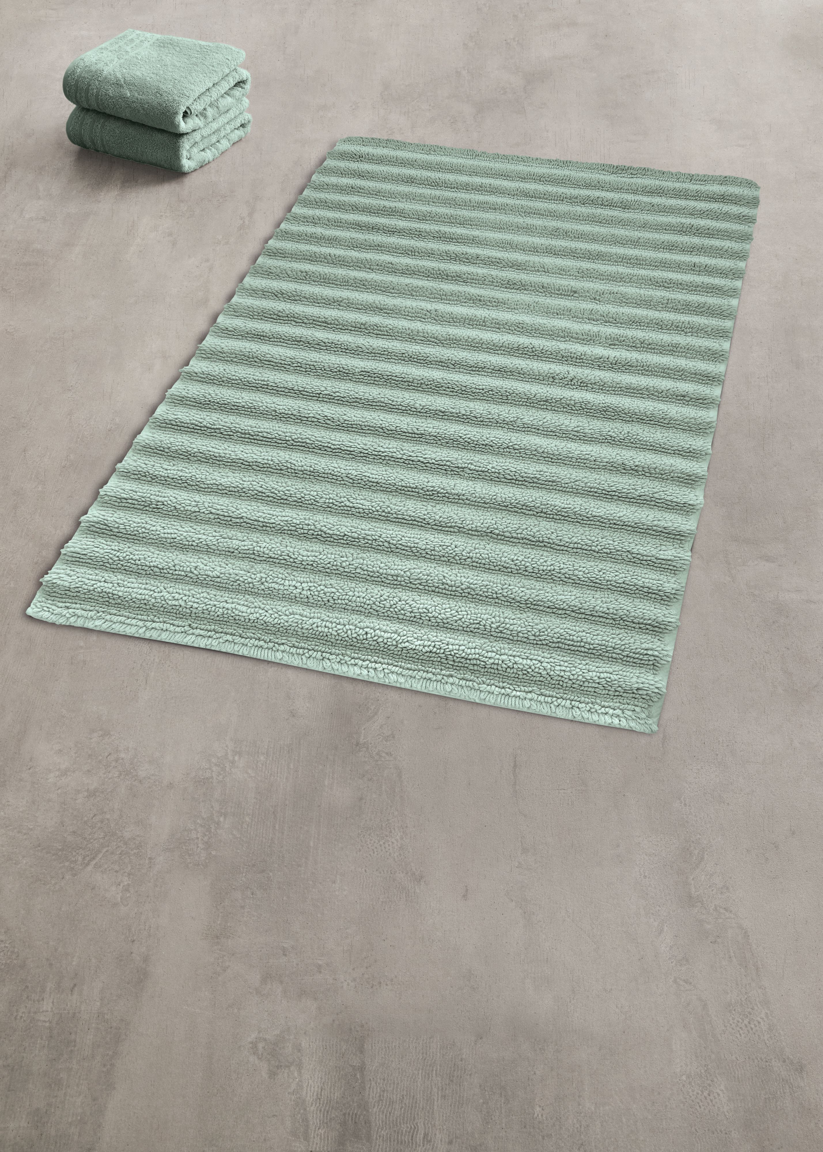 Kleine Wolke Eco Care Yara dywanik łazienkowy 120x70 cm bawełna zielony 9156685225