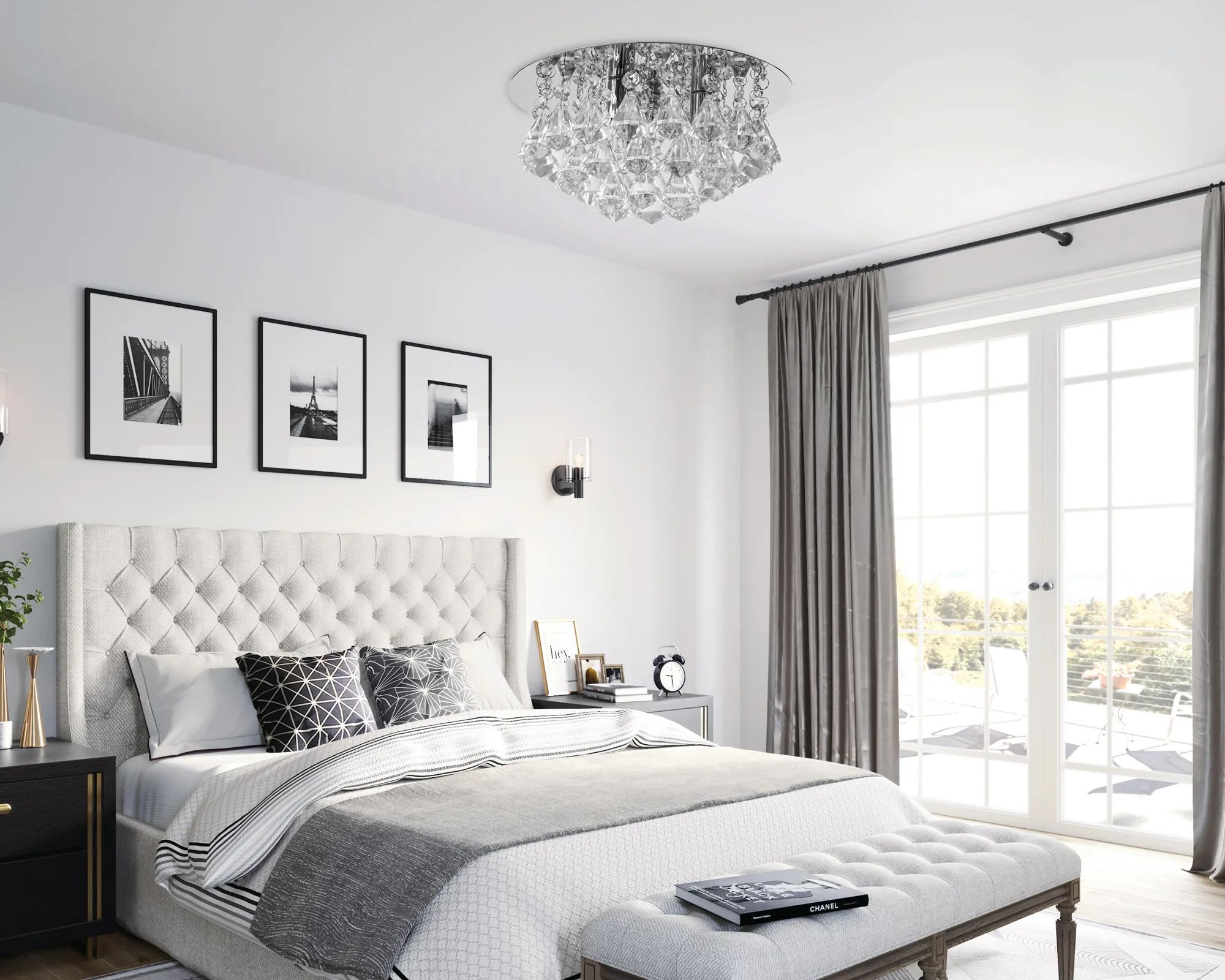 TooLight Kryształ lampa podsufitowa 3x40 W chrom OSW-06822