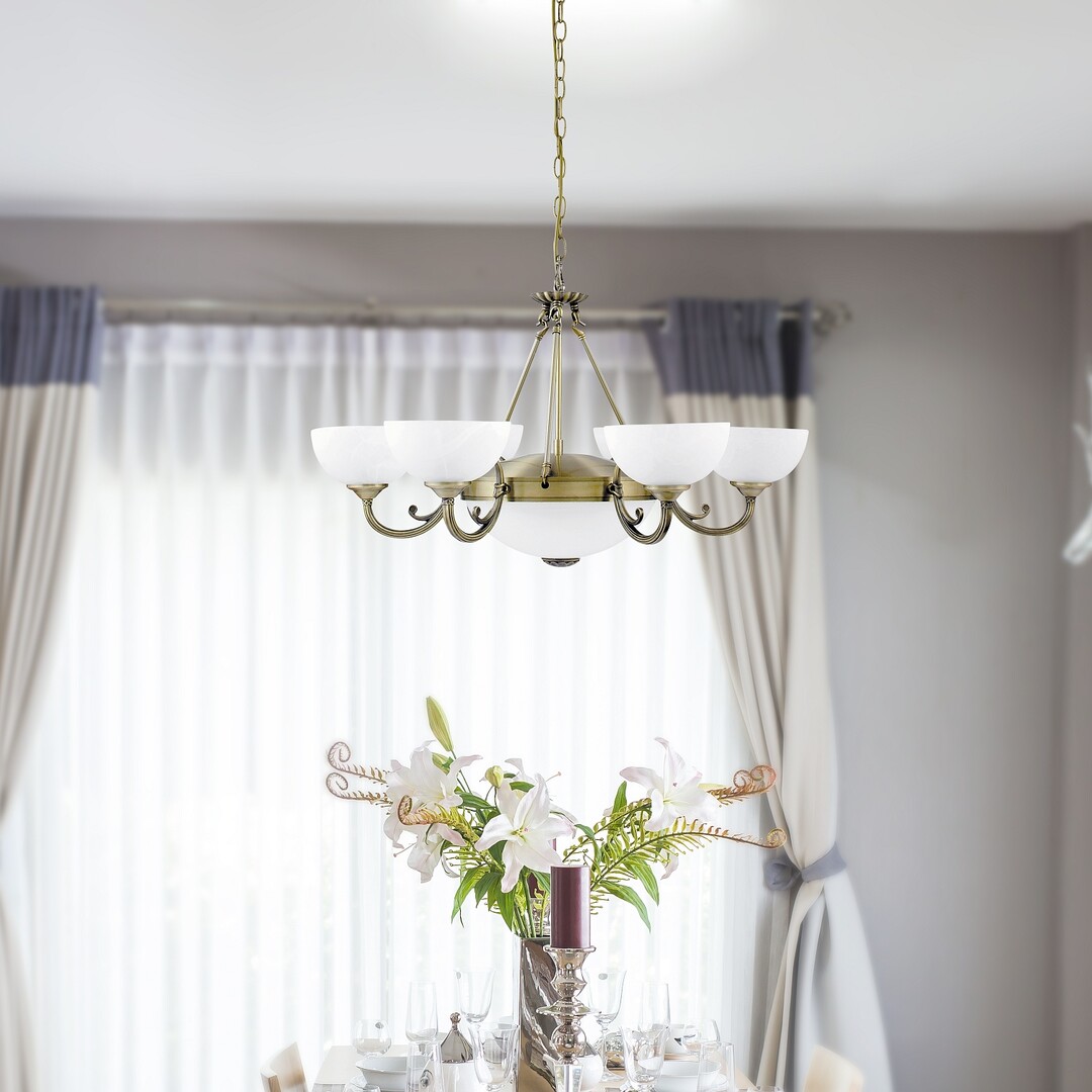 Rabalux Marlene lampa wisząca 6x40W+2x60W mosiądz/alabaster 8546