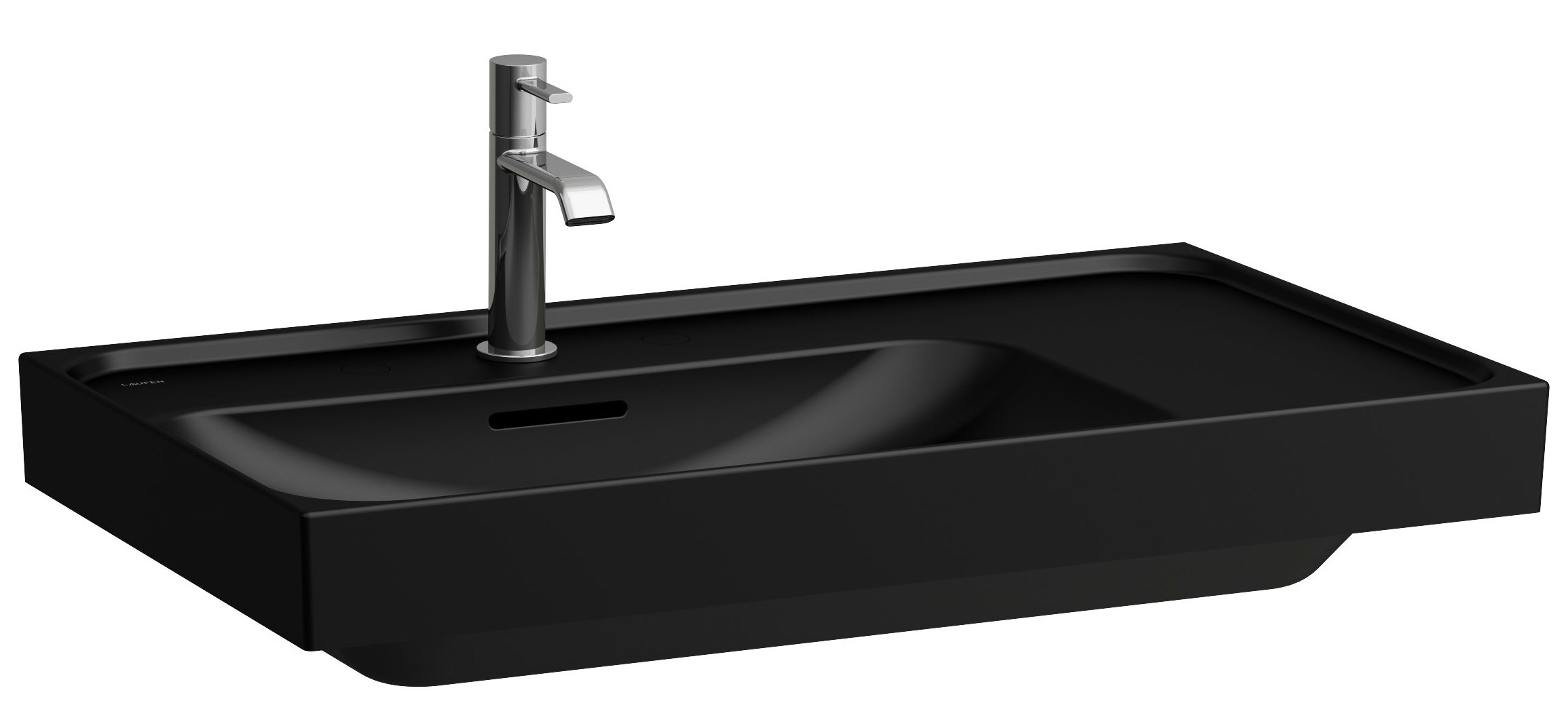 Laufen Meda umywalka 80x46 cm prostokątna ścienna-meblowa czarny mat H8171167161091