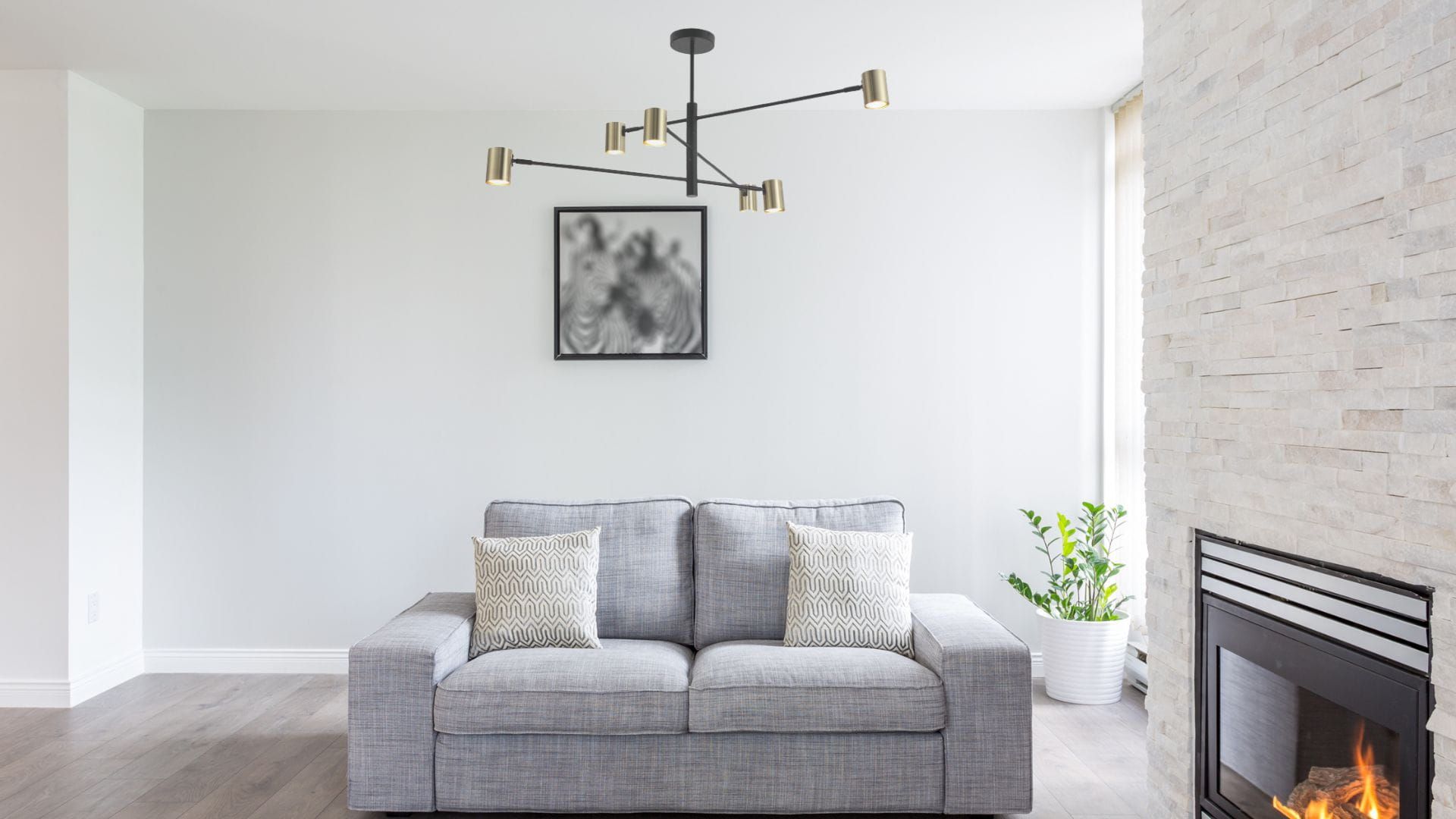 Light Prestige Snow lampa podsufitowa 1x50 W czarna-złota LP-731/6PGD