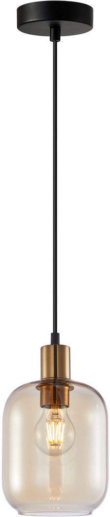 Italux Norlis lampa wisząca 1x40 W czarna-złota PND-54738A-1-BRO-AMB