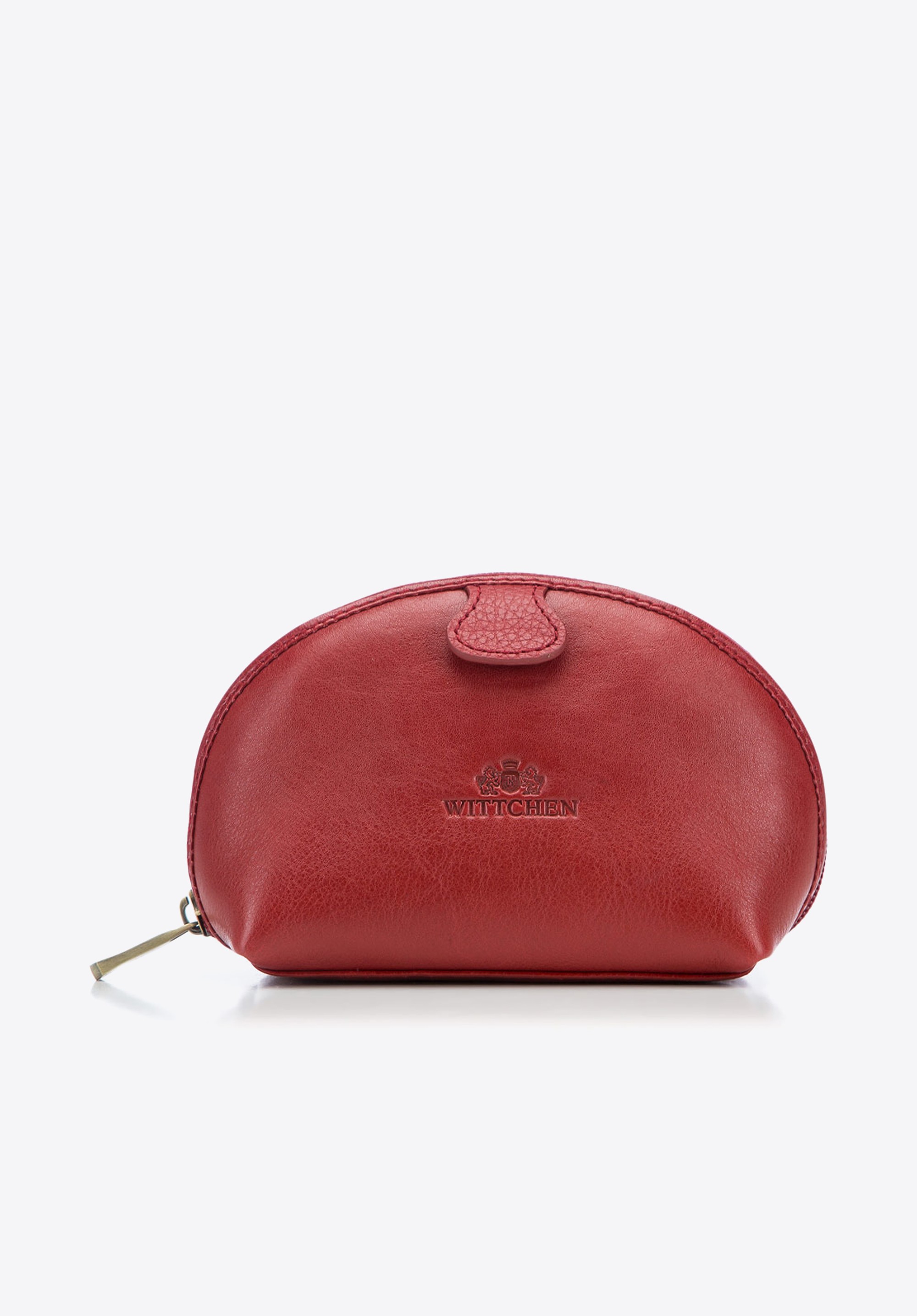 Damska kosmetyczka ze skóry licowej czerwona