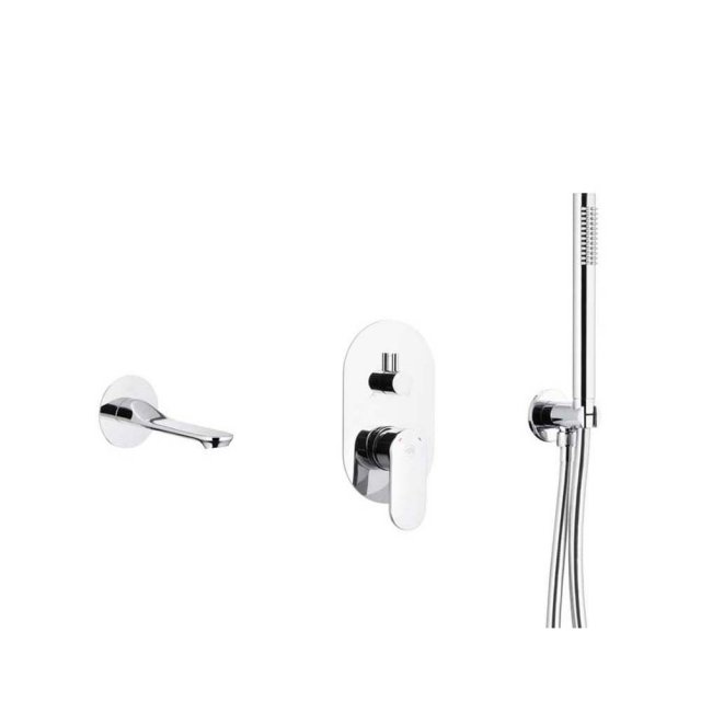 KFA Zestaw wannowy podtynkowy HALIT z baterią 3-funkcyjną chrom 4829-