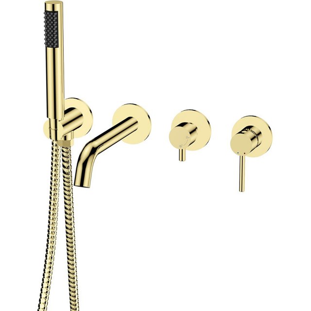 BESCO Bateria wannowa podtynkowa VEO 4-otworowa złota BW-V4P-ZL