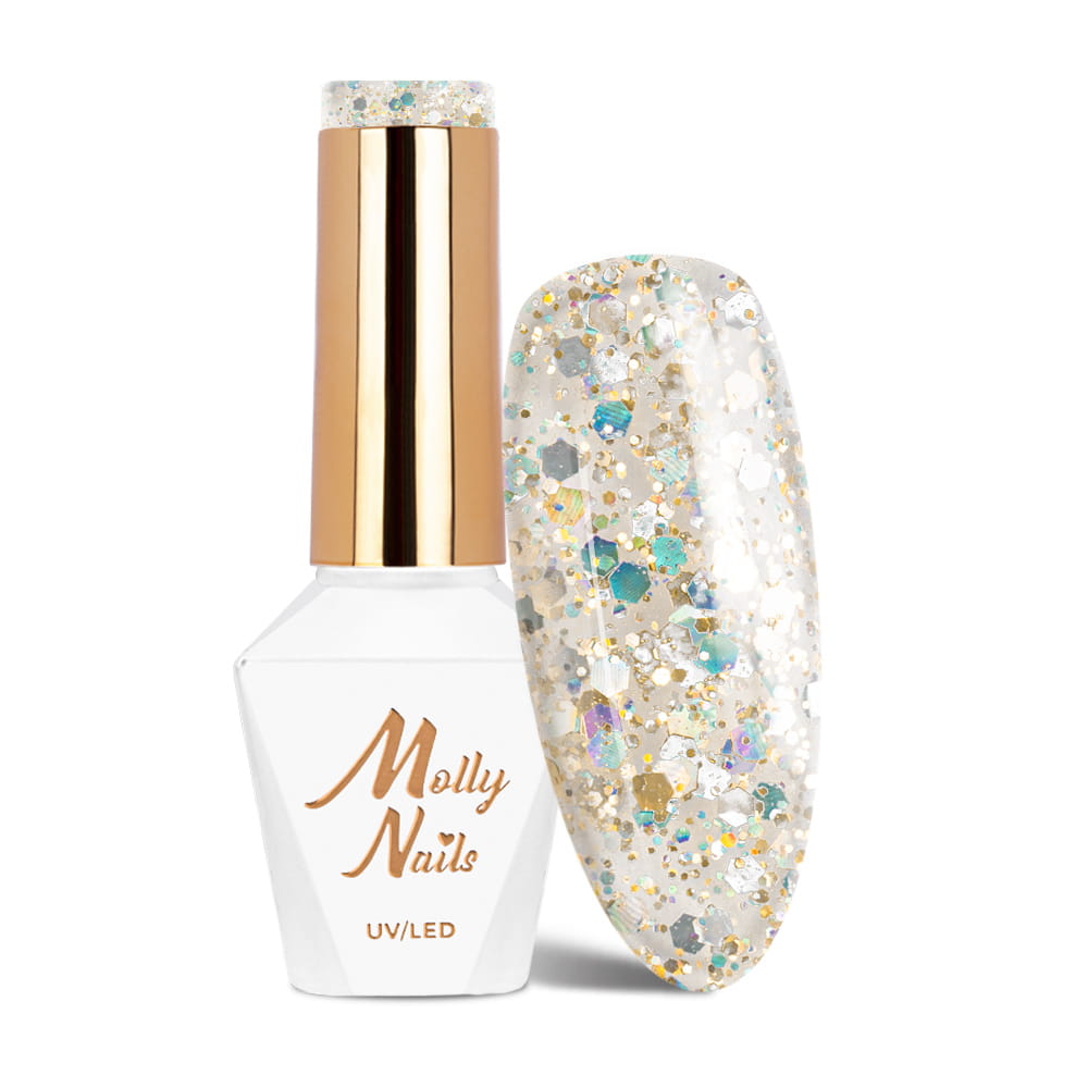 Lakier hybrydowy LED/UV Gel Polish Molly Nails Crushed Diamonds Nr 536 Seduce a Millionaire HEMA/Di-HEMA Free 8g