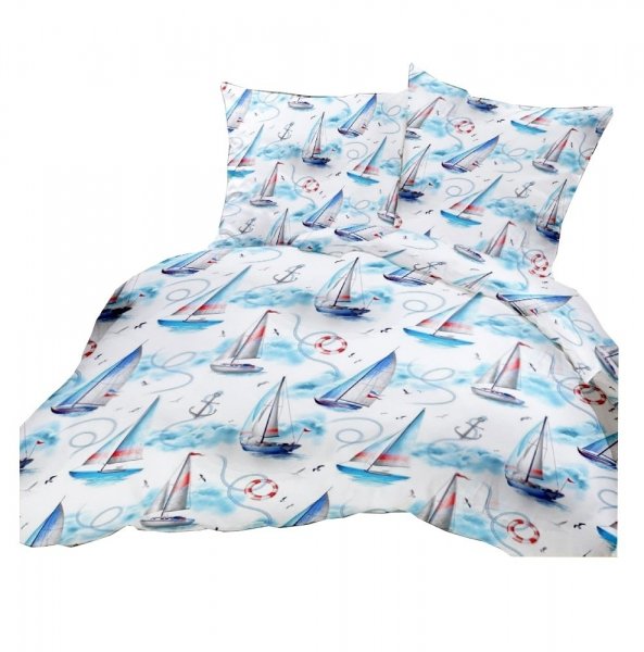Pościel kora PREMIUM 140x200, 100% bawełna wz. Żaglówki