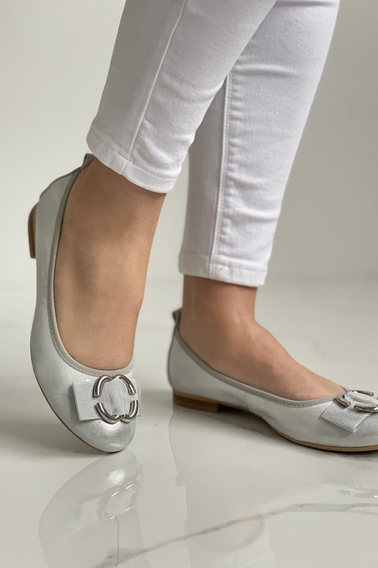 Baleriny damskie 92/111 Srebrny/ srebro