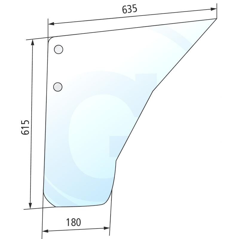 Szyba drzwi dolna, prawa i lewa CASE CS Steyr M 1-34-703-118