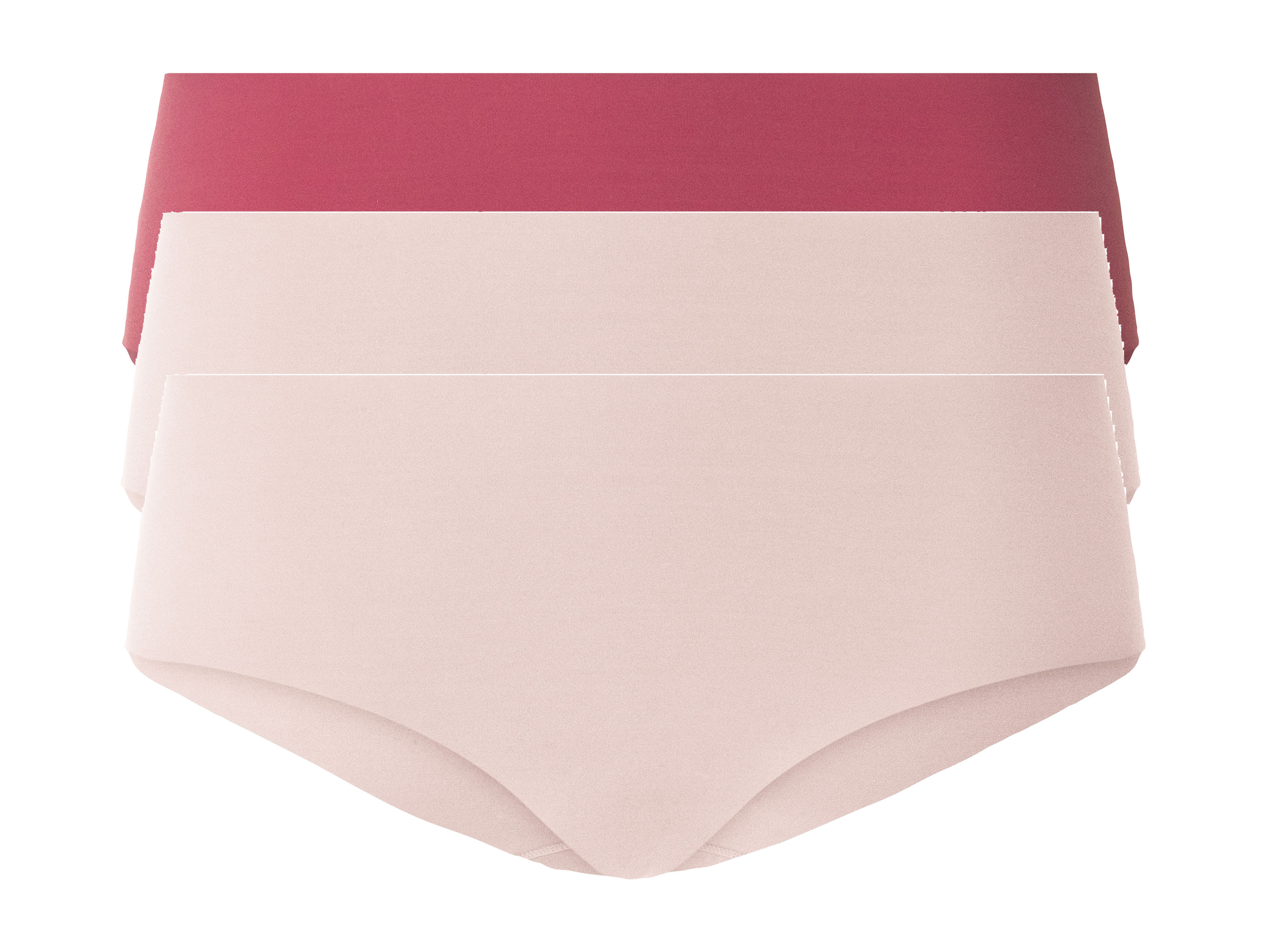 esmara Hipstery damskie cięte laserowo, 3 pary XS 32/34, Czerwony/różowy